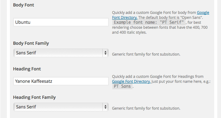 Body Font