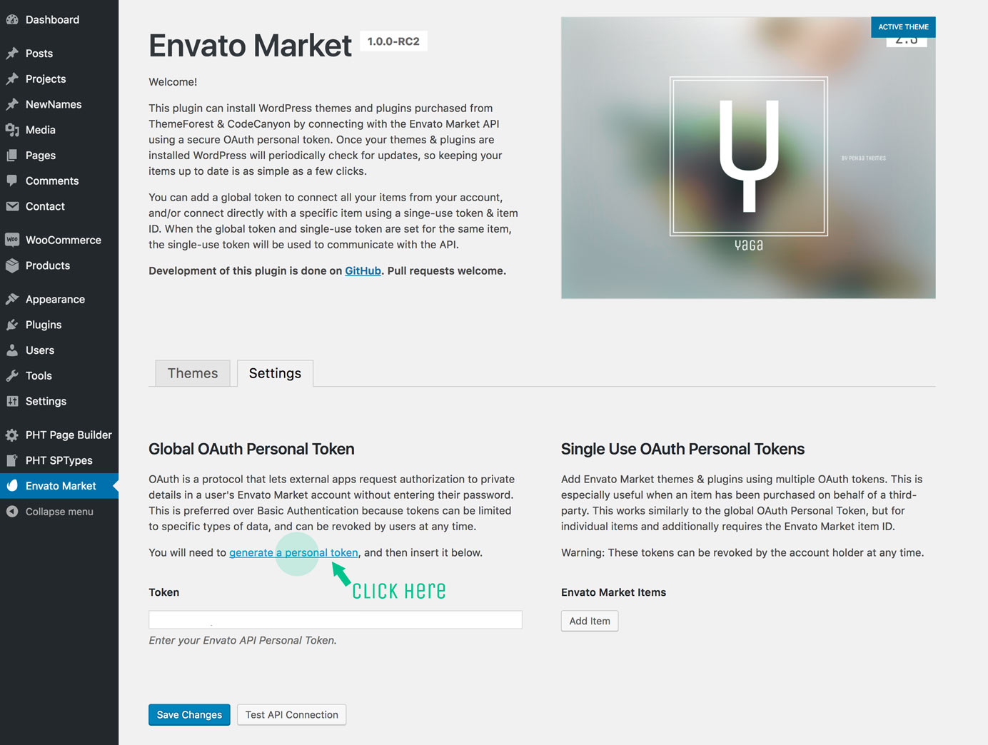 WordPress Envato Market Page
